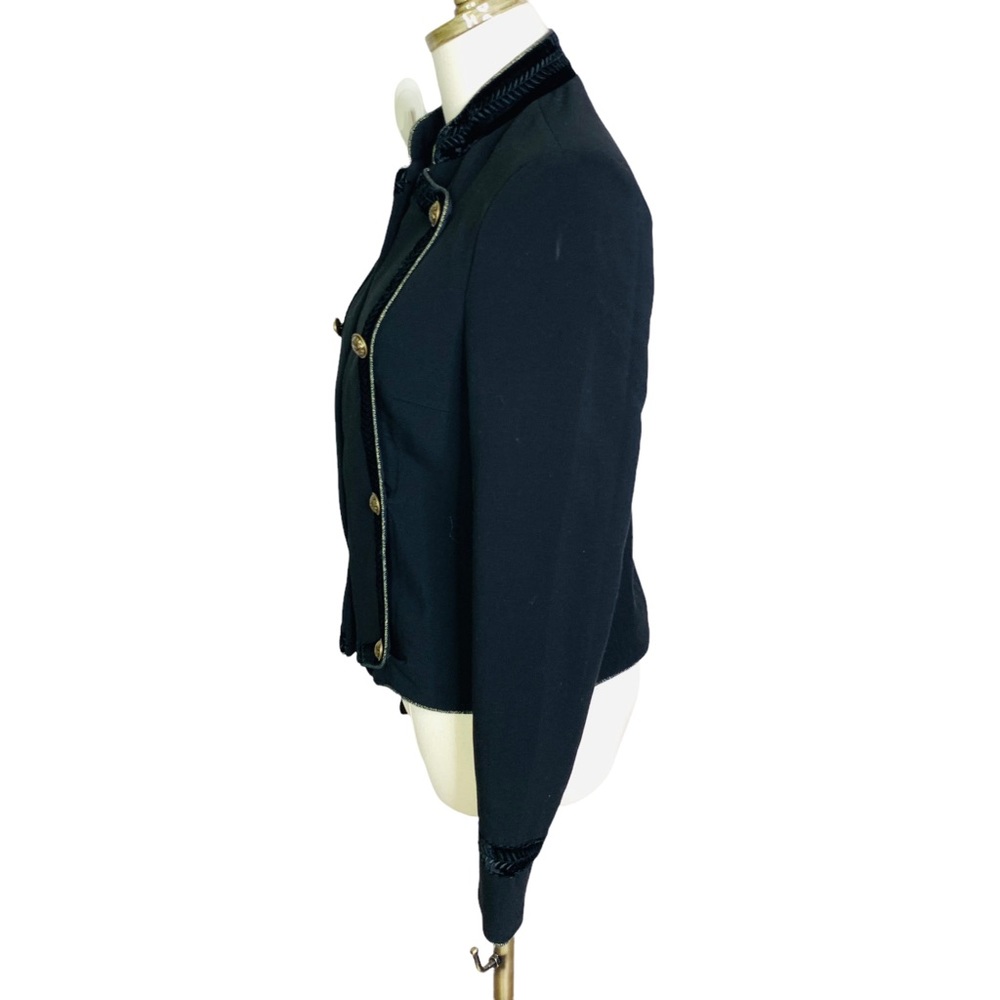 Monsoon sz 4 Black Military Piped Jacket Blazer 3158 - Picture 7 of 11